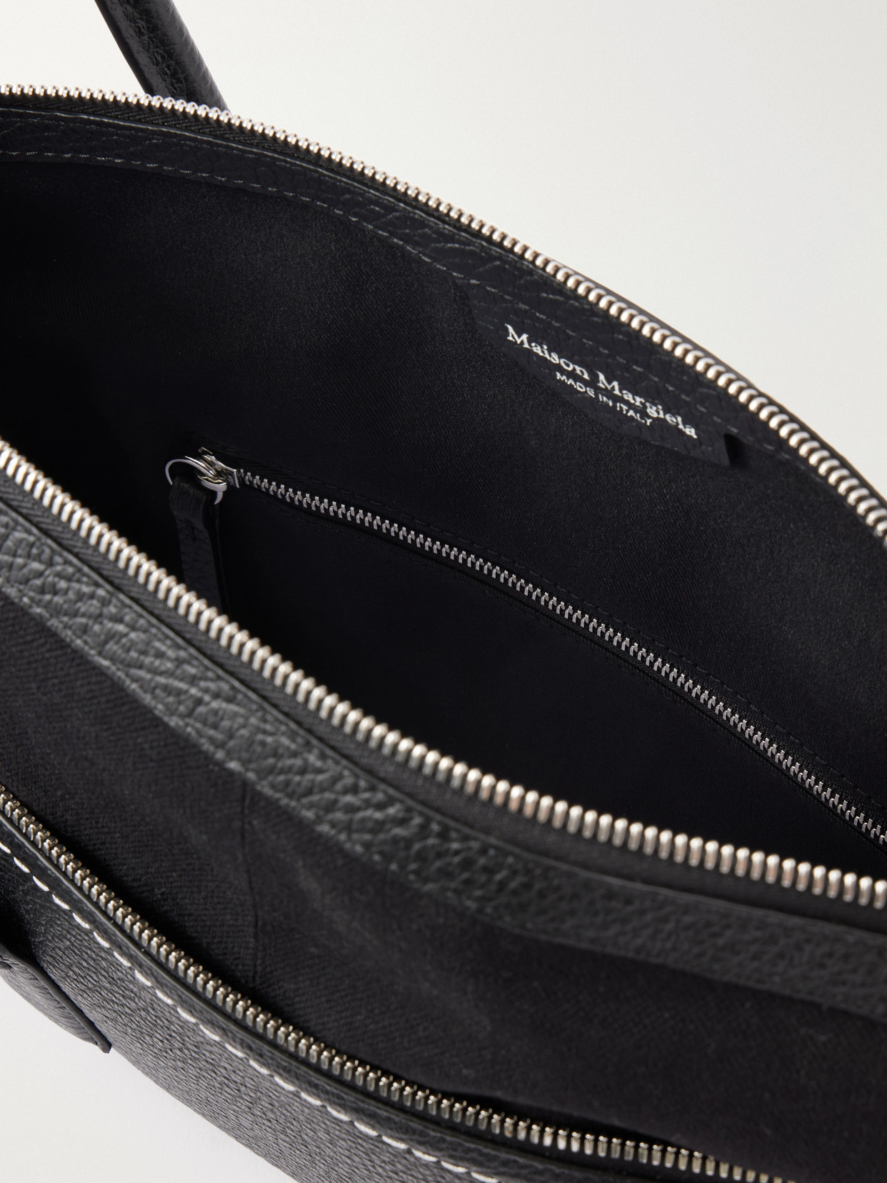 East West Canvas-Trimmed Shoulder Bag