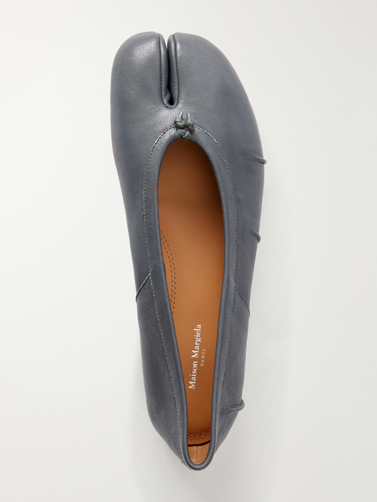 Tabi Split-Toe Textured Ballet Flats