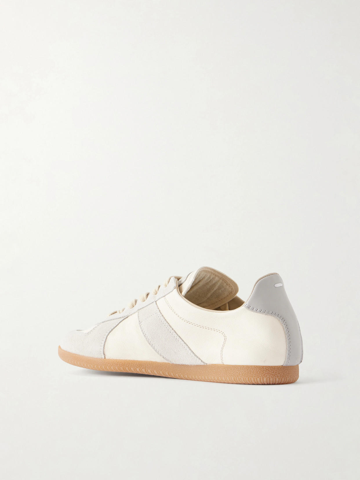 Replica Suede-Trimmed Textured-Leather Sneakers
