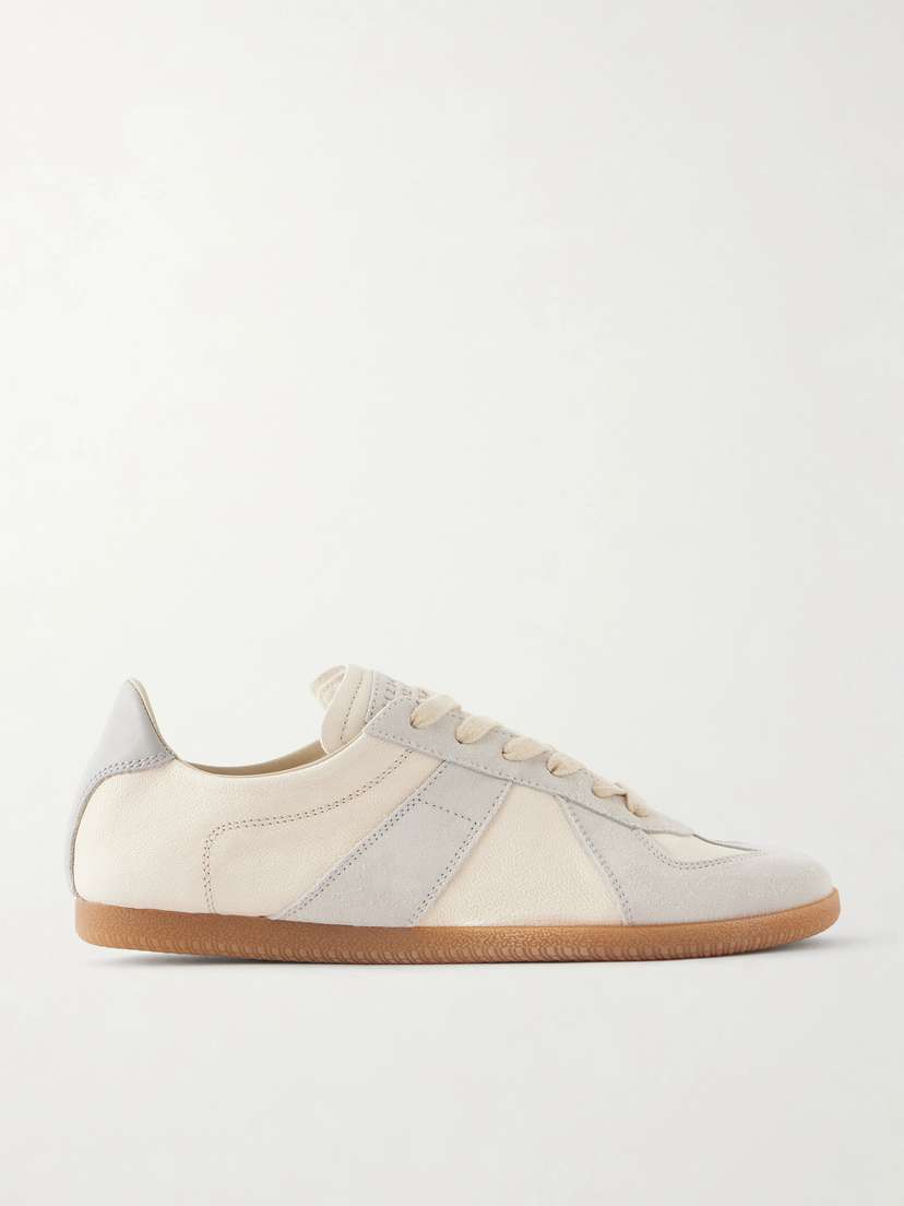 Maison Margiela Replica Suede-trimmed Textured-leather Sneakers
