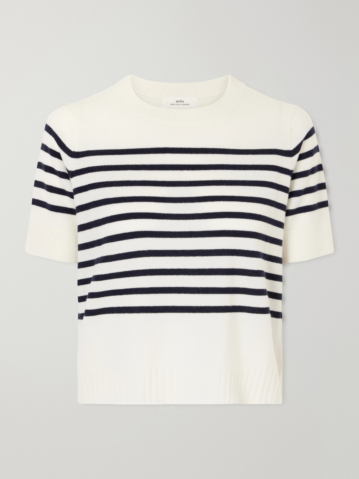 Arch4 Dorian Striped Cashmere Sweater In White