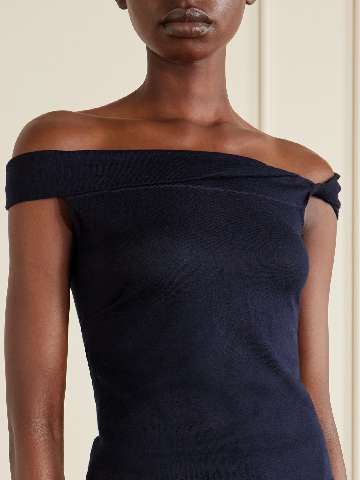 Off-The-Shoulder Silk And Cashmere-Blend Top