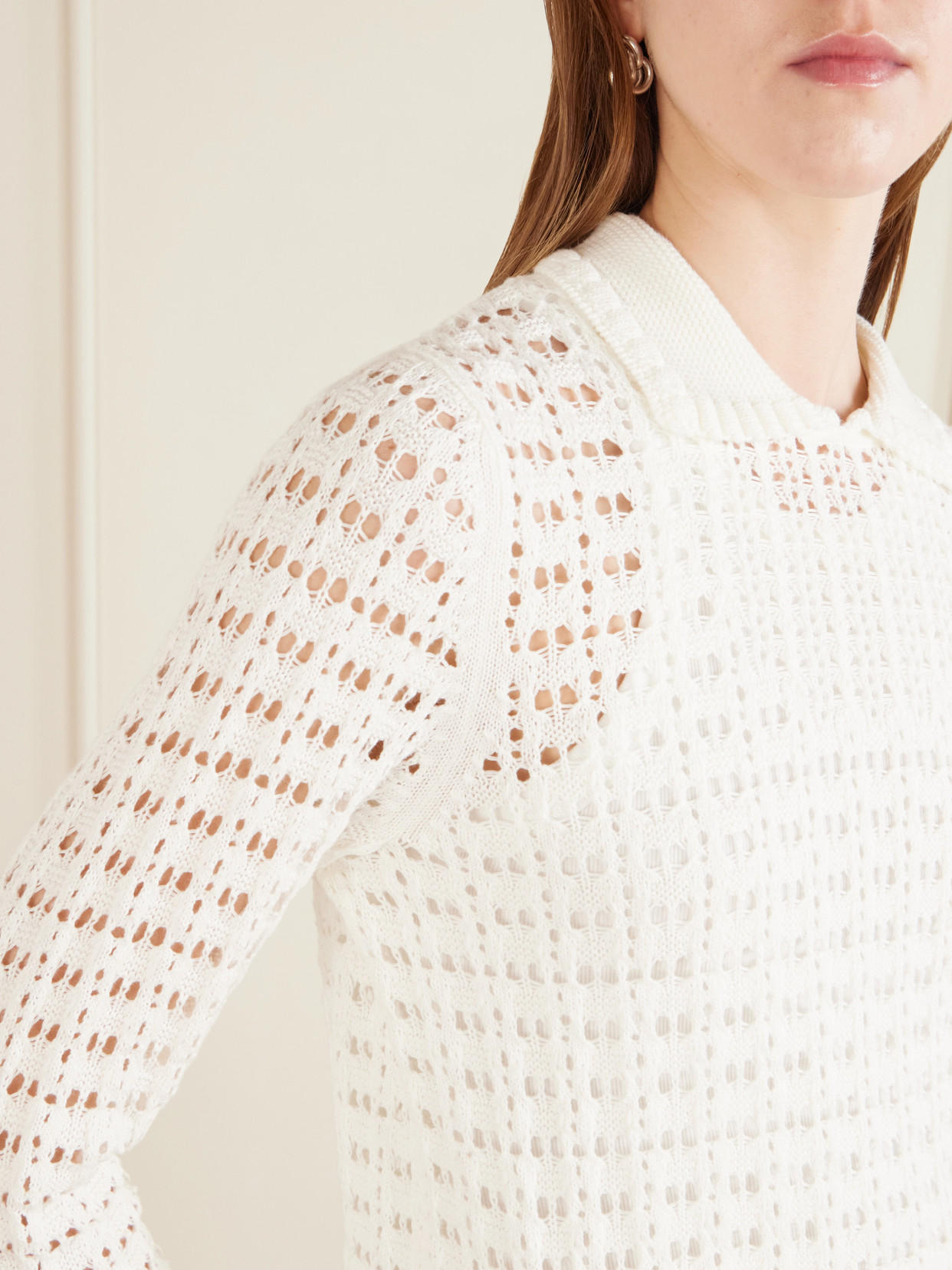 Sunny Crocheted Cotton Sweater