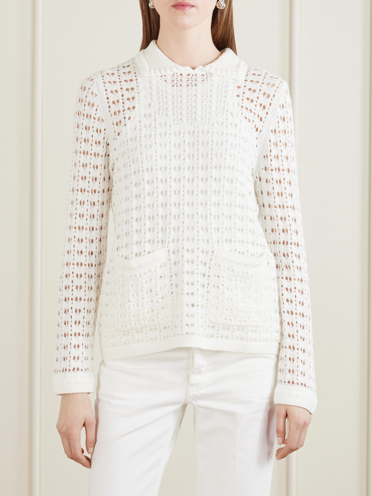 Sunny Crocheted Cotton Sweater
