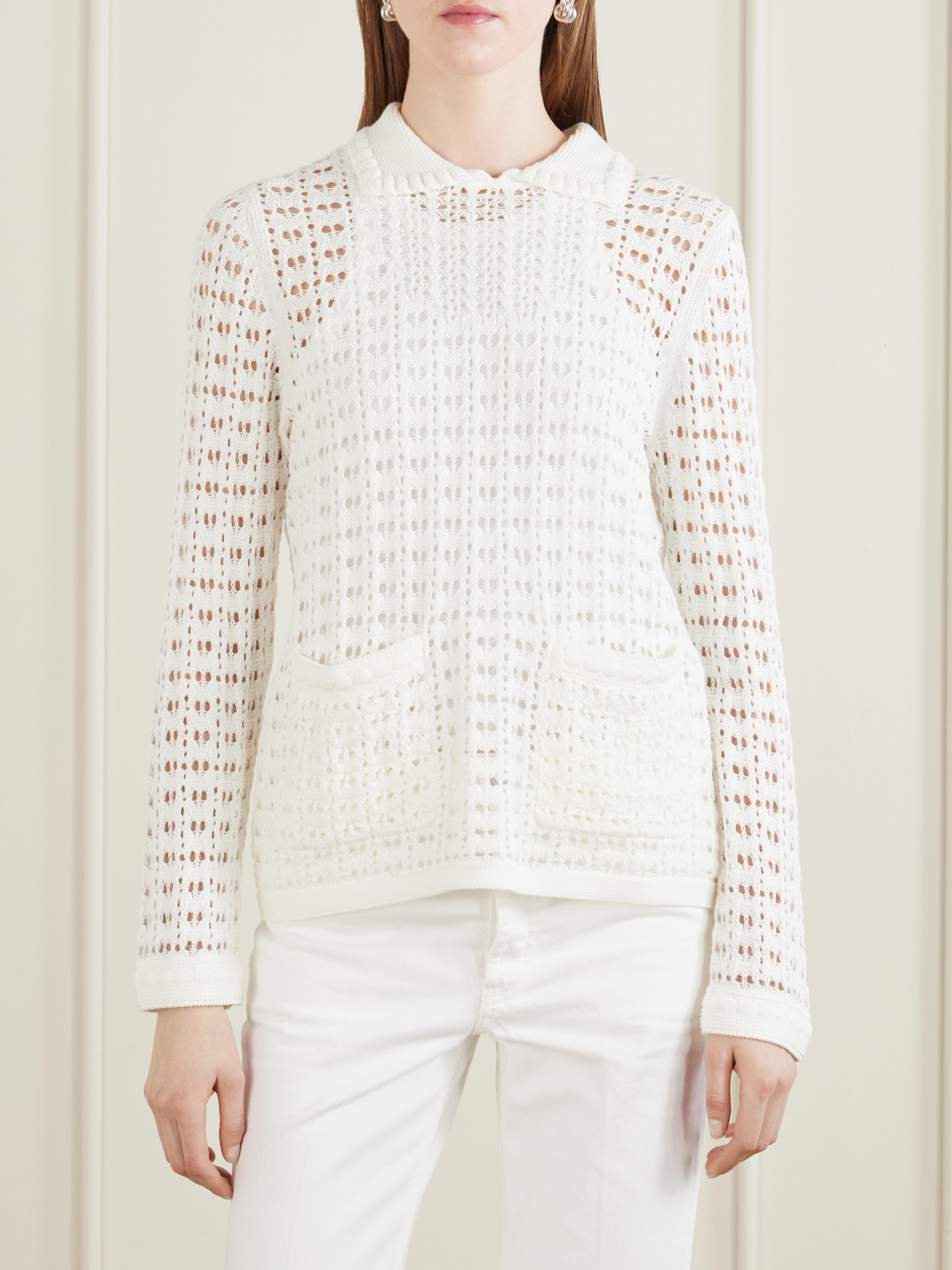 arch4 Sunny crochet-knit cotton sweater