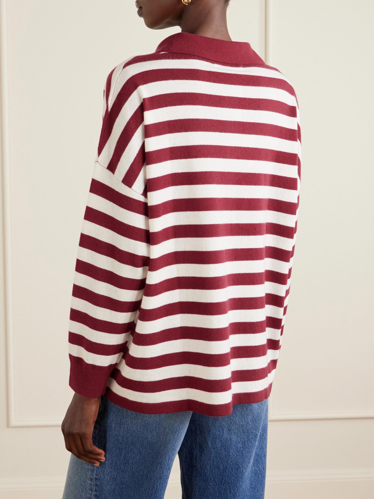 Victoria Striped Cashmere Polo