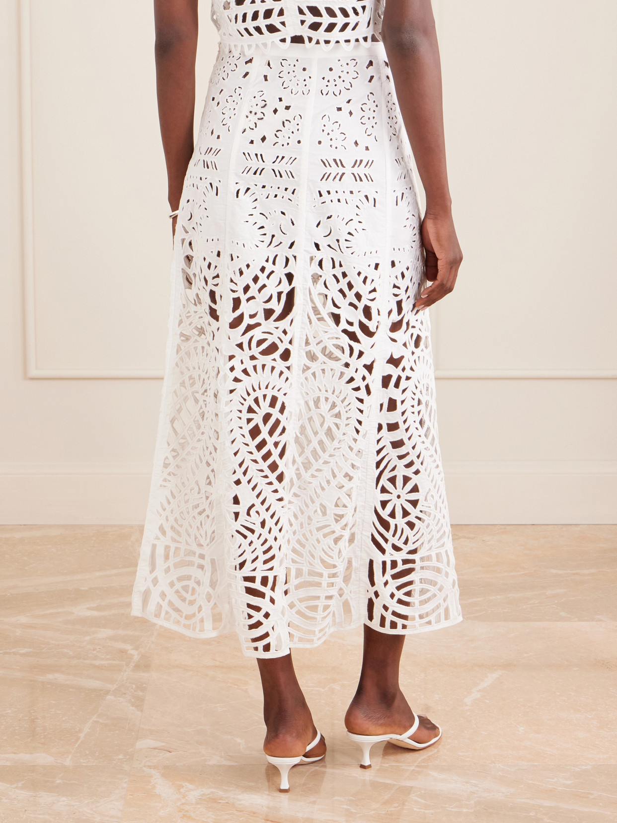 Rita Brisé Embroidered Cotton Midi