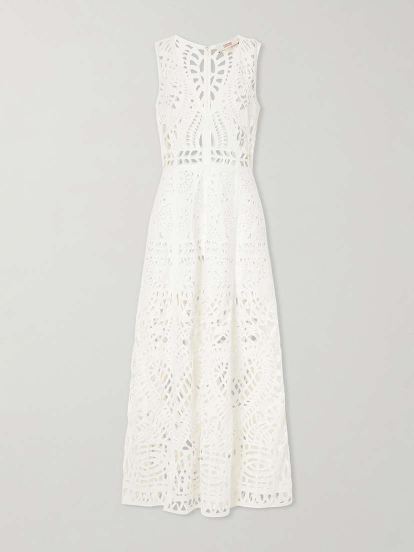 Emporio Sirenuse Vivienne Brisé Cut-out Cotton Midi Dress