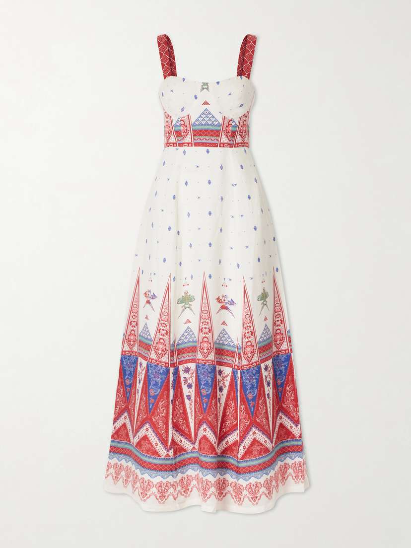 Emporio Sirenuse Azzurra Printed Linen Maxi Dress | Thumbnail 5 Emporio Sirenuse Azzurra Printed Linen Maxi Dress | Thumbnail 5