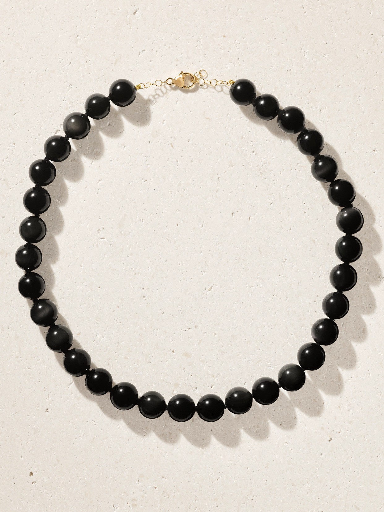Jia Jia Oracle 14-karat Gold, Onyx And Crystal Necklace In Black