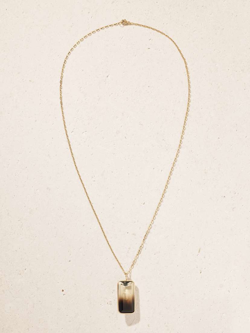 JIA JIA Jumbo 14-karat Gold Smoky Quartz Citrine Necklace