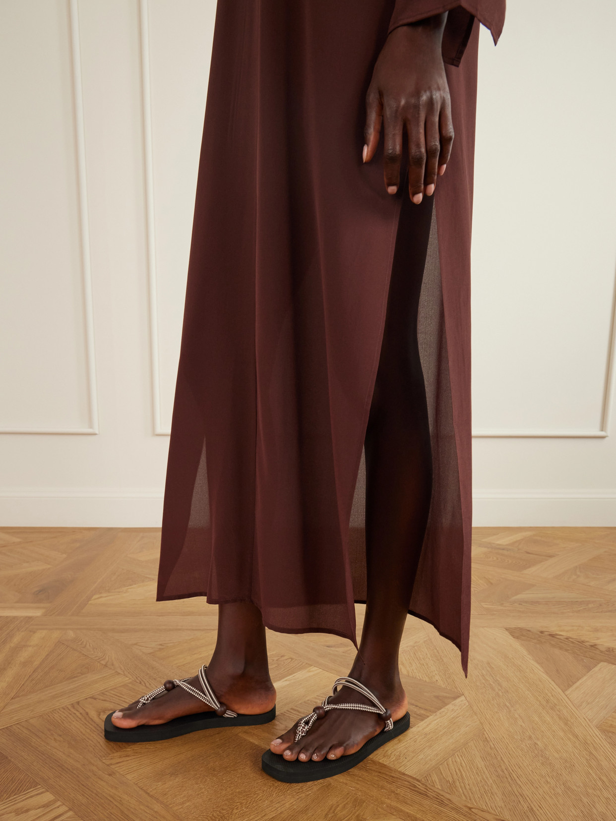 Mika Bead-Embellished Cord Sandals