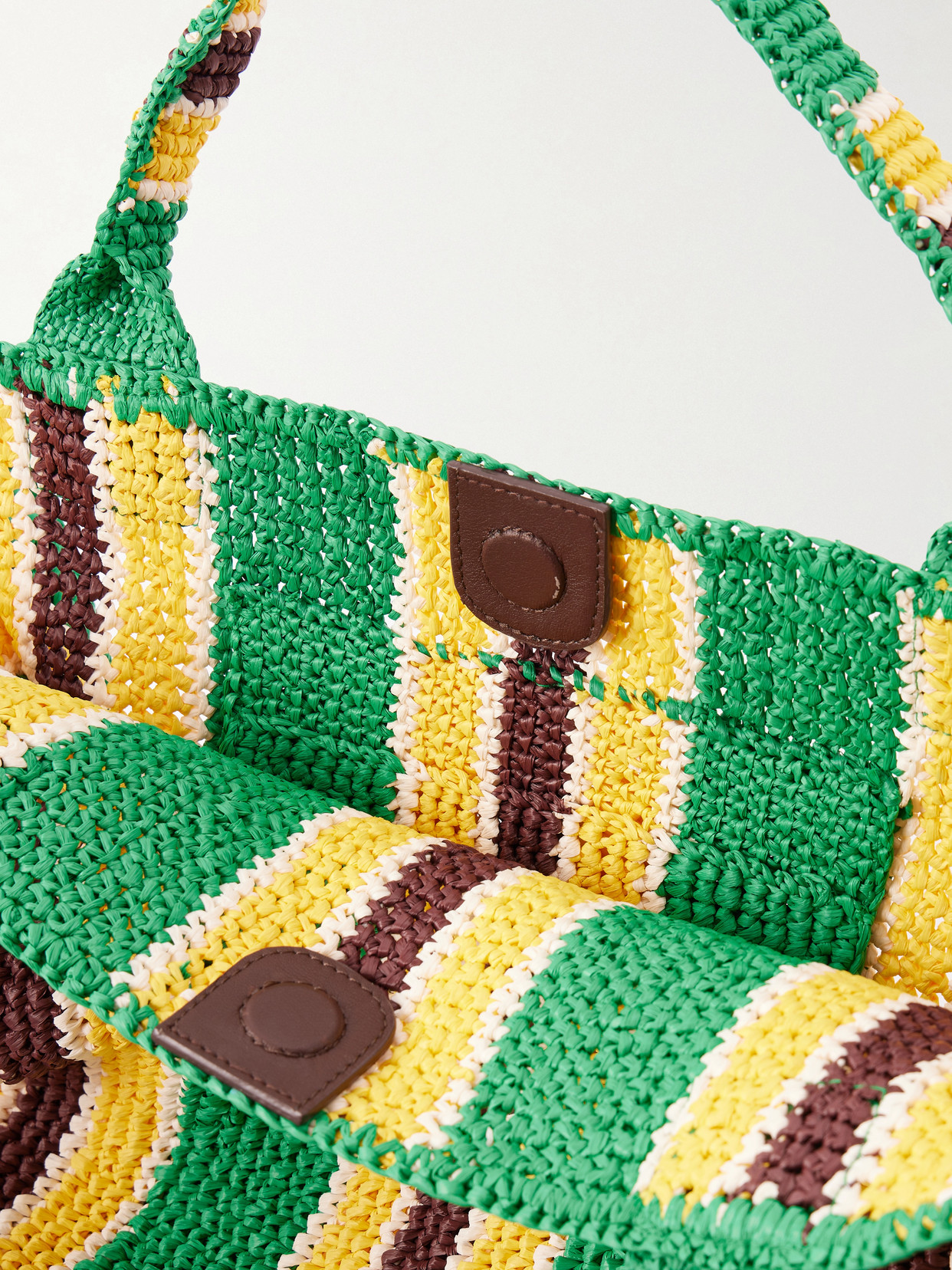 Sol Striped Woven Raffia Tote Bag