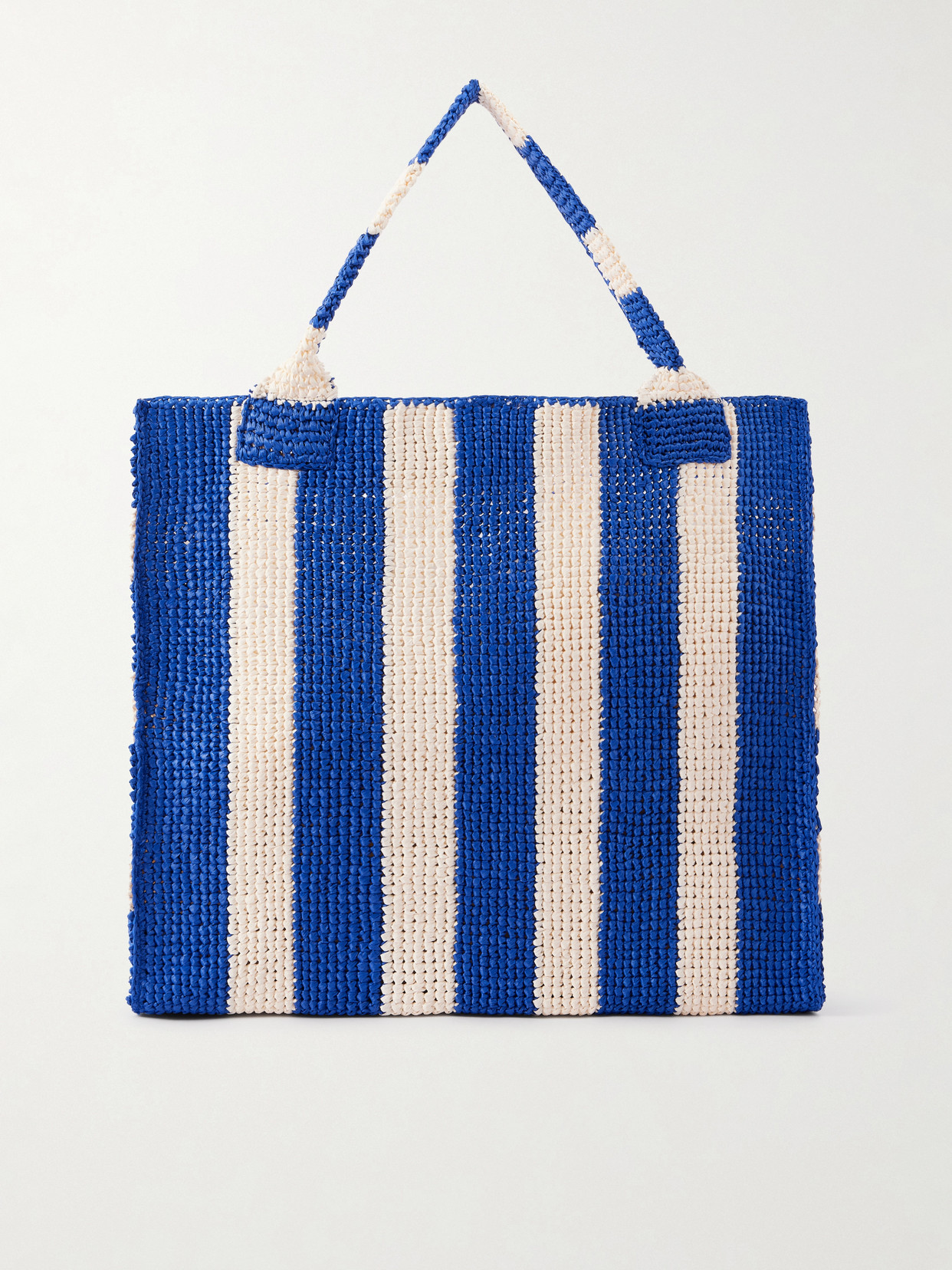 Loeffler Randall Sol Striped Woven Raffia Tote In Blue