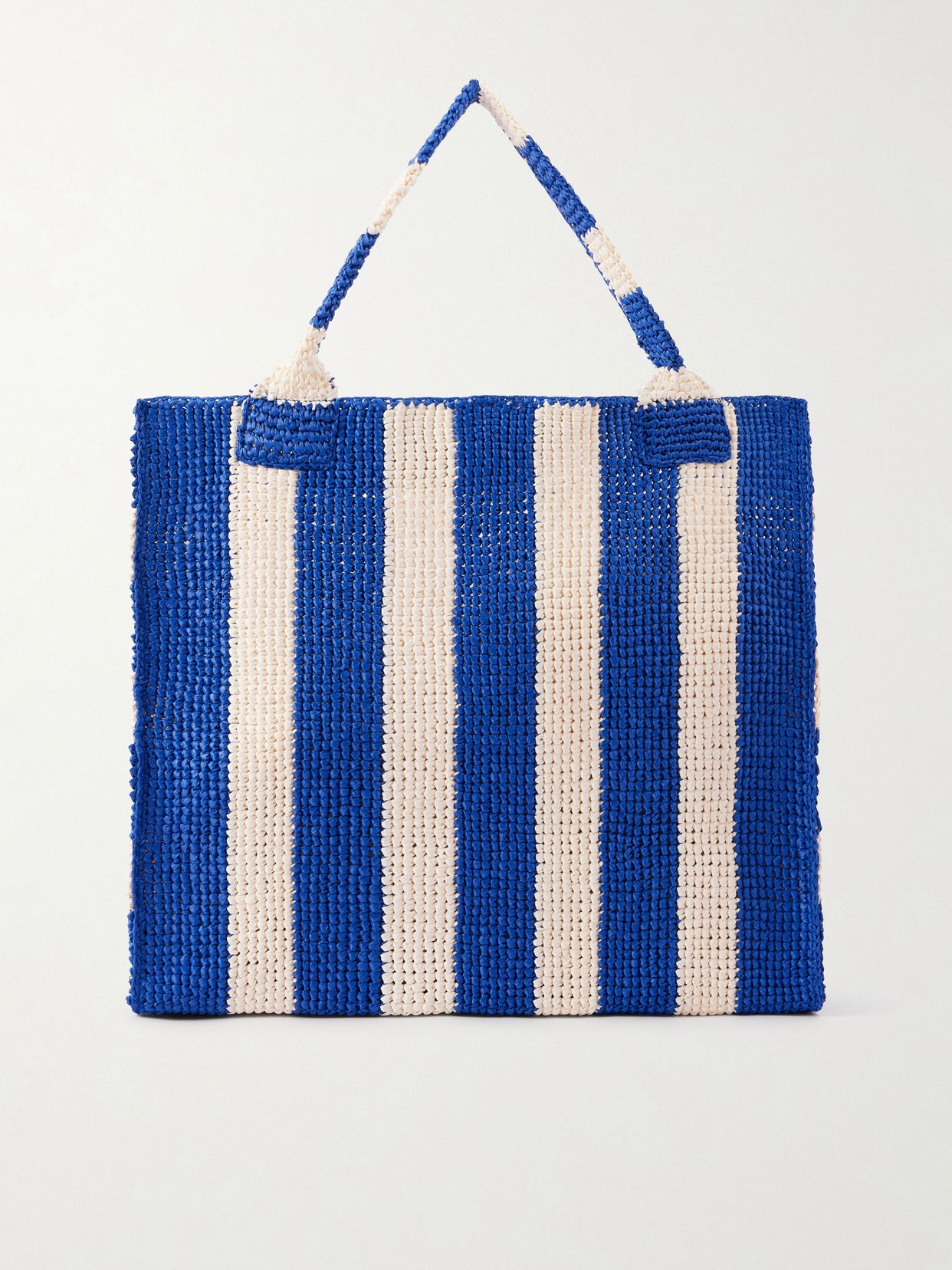 Sol striped woven raffia tote