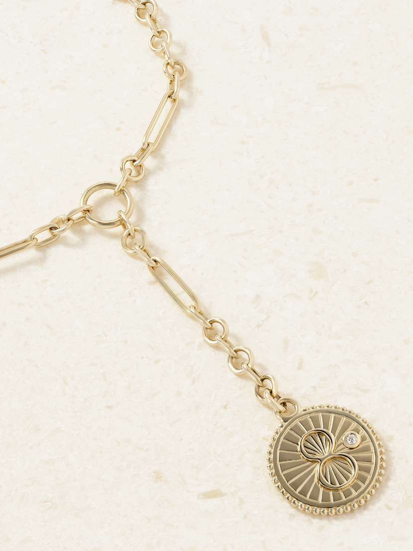 Foundrae Karma + Fine Mixed Clip 18-karat Gold Diamond Necklace | Thumbnail 5 Foundrae Karma + Fine Mixed Clip 18-karat Gold Diamond Necklace | Thumbnail 5