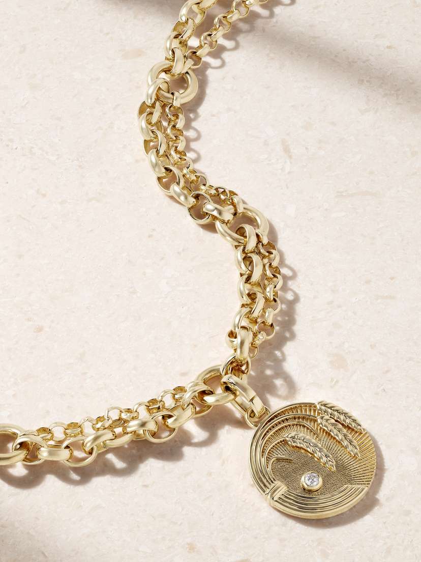 Foundrae Infinite Gratitude + Festoon 18-karat Gold Diamond Necklace