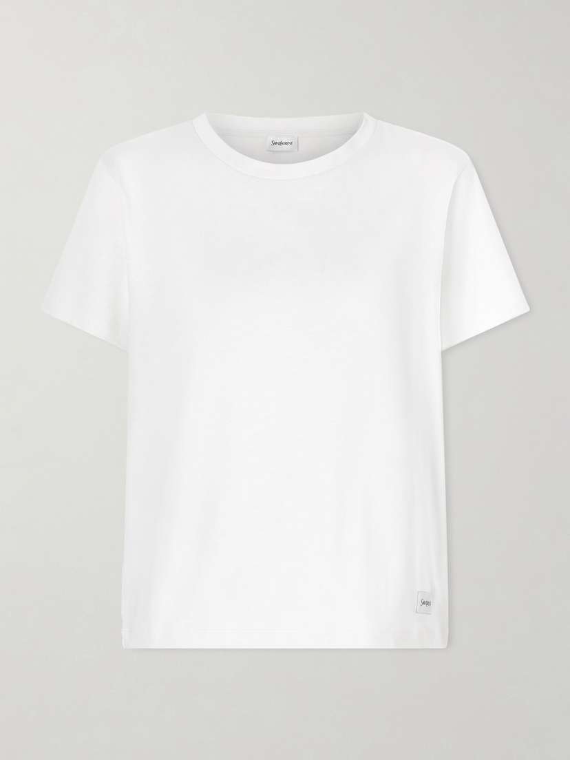 Saint Laurent Appliquéd Cotton And Modal-blend Jersey T-shirt