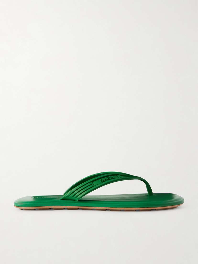 Bottega Veneta Sampieri Flat Thong Rubber Flip Flops