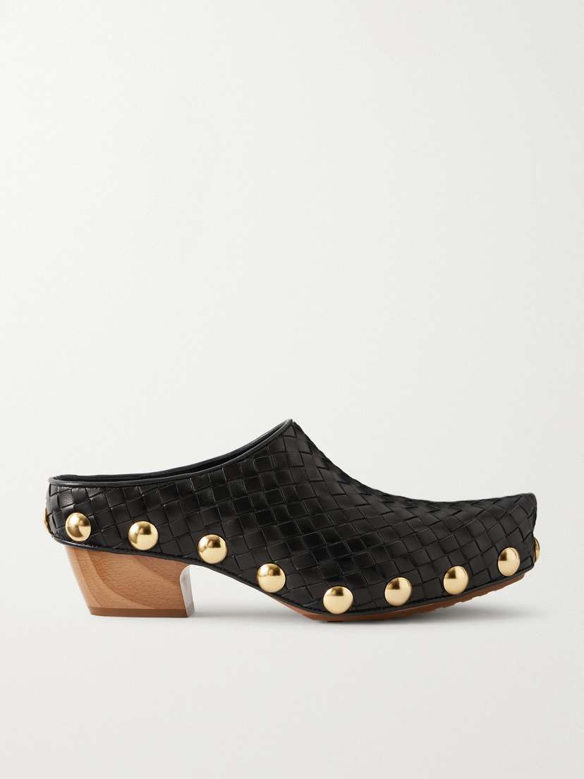 Bottega Veneta Gondola Studded Intrecciato Leather Clogs