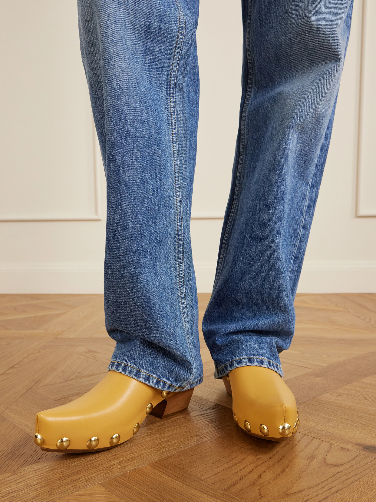 Gondola Studded Leather Clogs