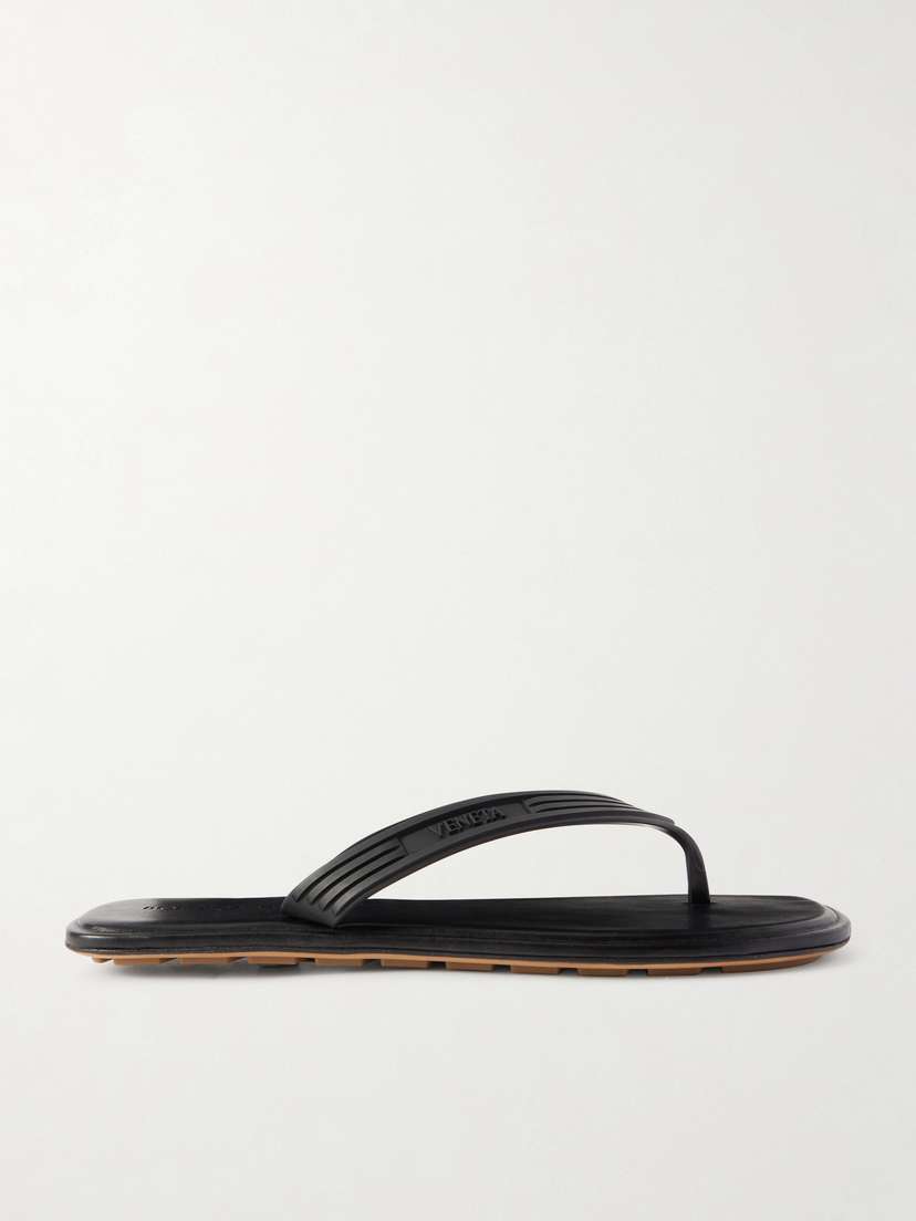 Bottega Veneta Sampieri Flat Thong Rubber Flip Flops