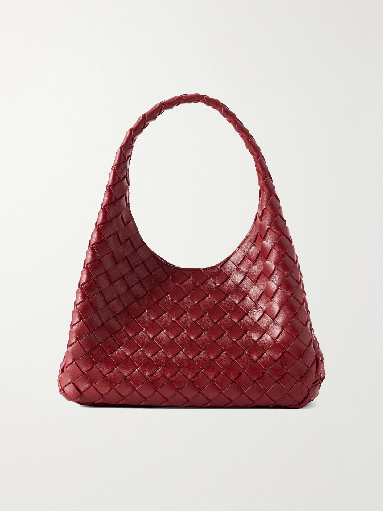 Bottega Veneta - Campana Small Intrecciato Leather Shoulder Bag - Red