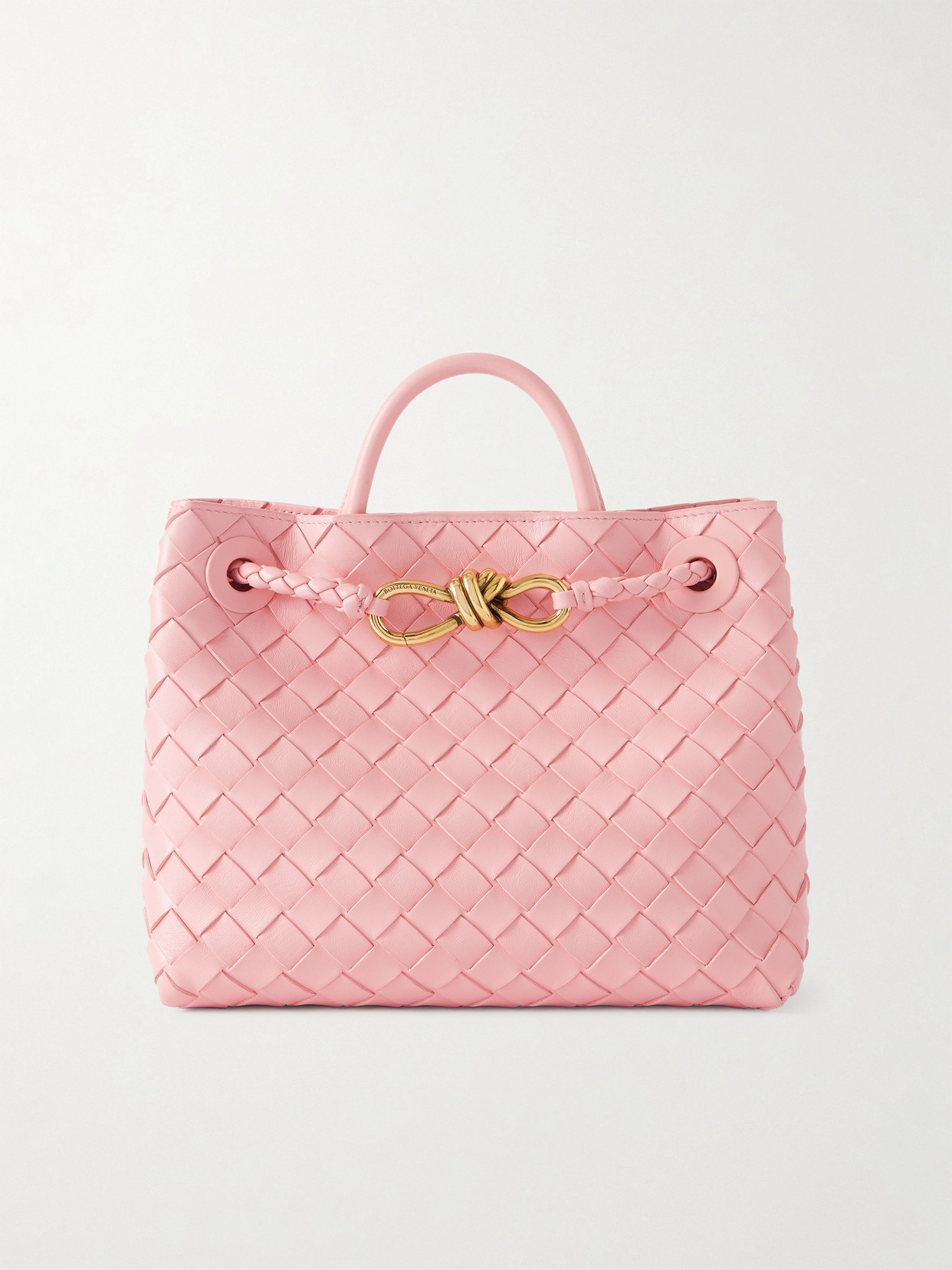 Bottega Veneta - Andiamo Small Intrecciato Leather Tote - Baby pink
