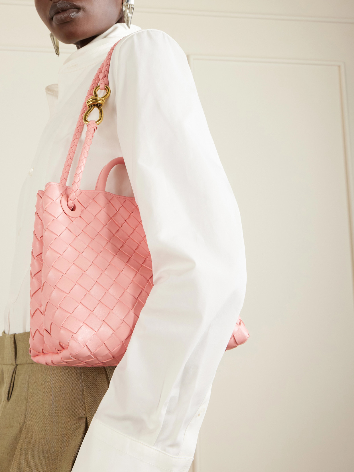 Andiamo Small Intrecciato Leather Tote