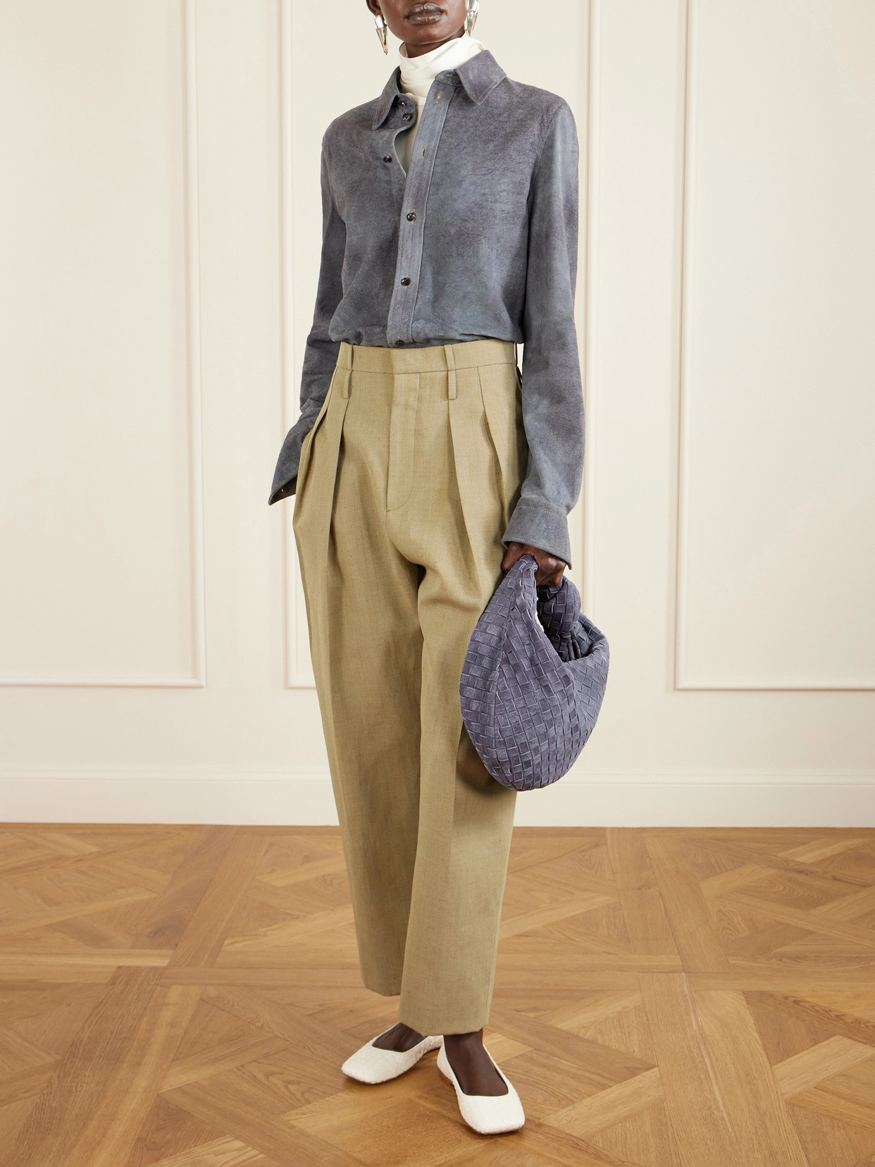 Jodie Small Intrecciato Suede Tote