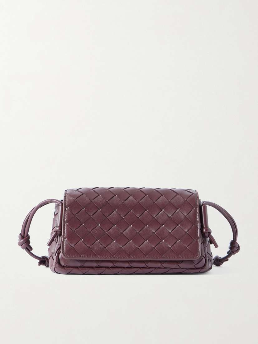 Bottega Veneta Notturno Intrecciato Leather Shoulder Bag