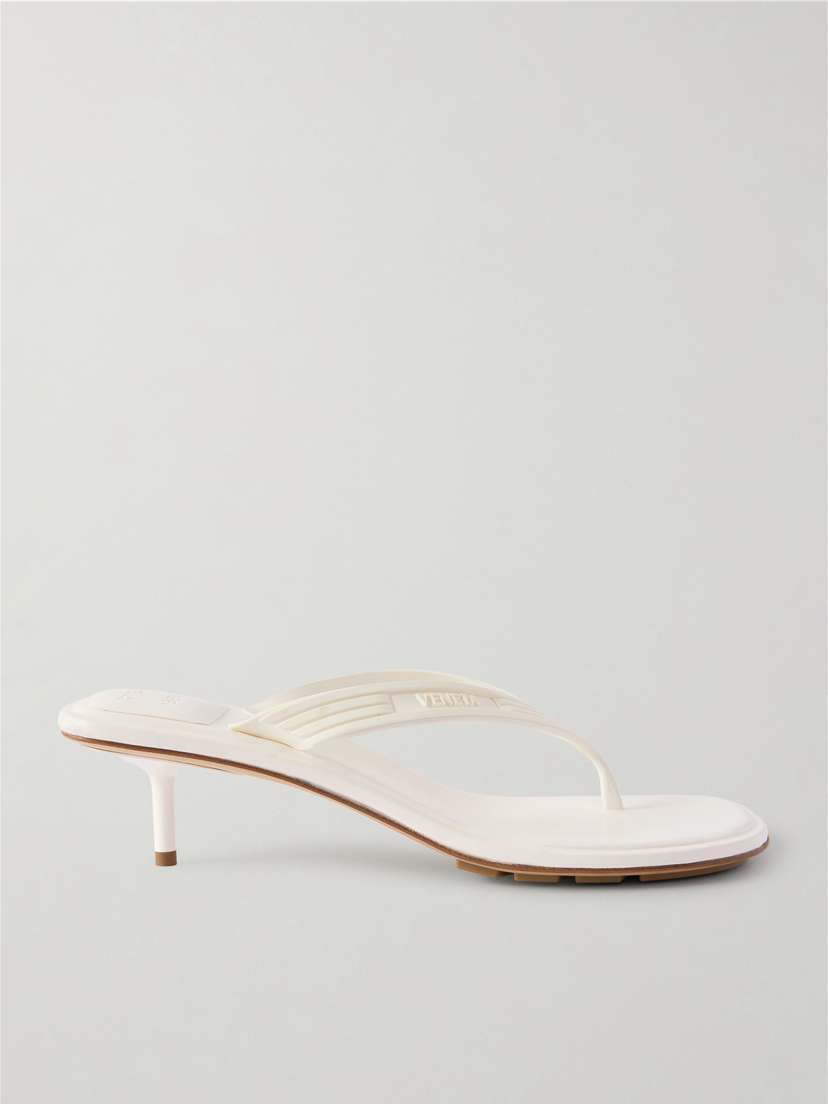 Bottega Veneta Sampieri Thong Leather-trimmed And Rubber Sandals