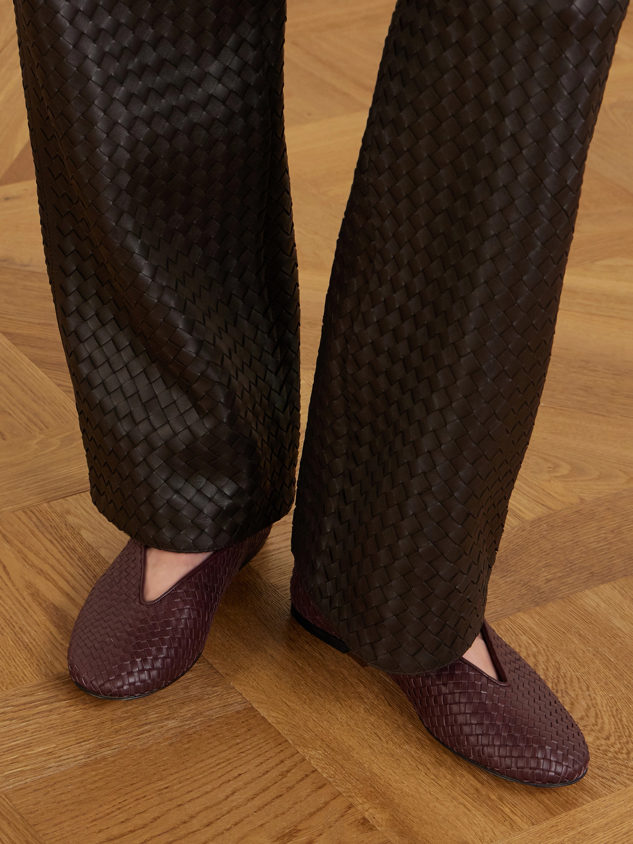 Rosa Intrecciato Ballet Flats