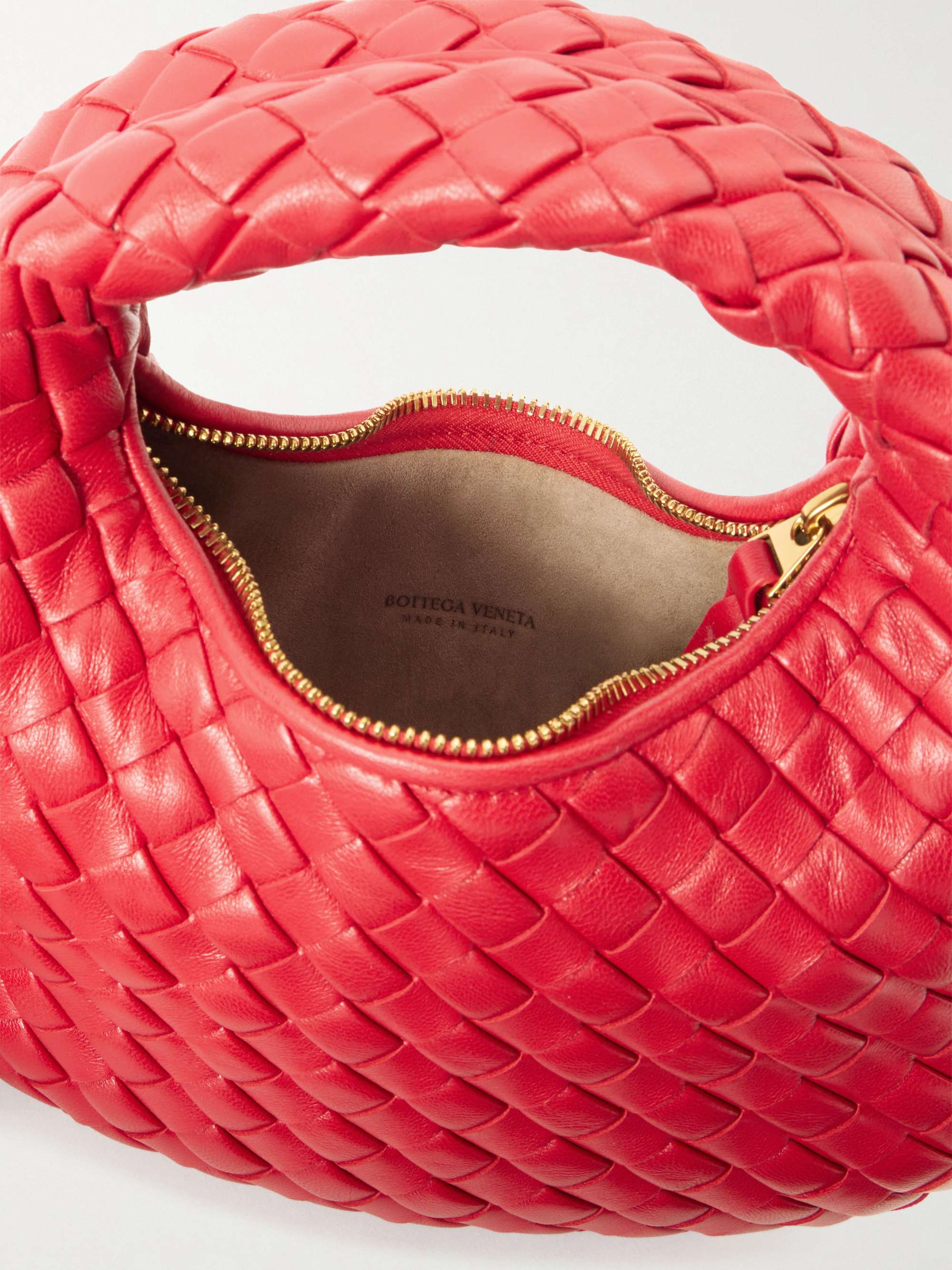 Red Baby Veneta Intrecciato leather shoulder bag | BOTTEGA VENETA