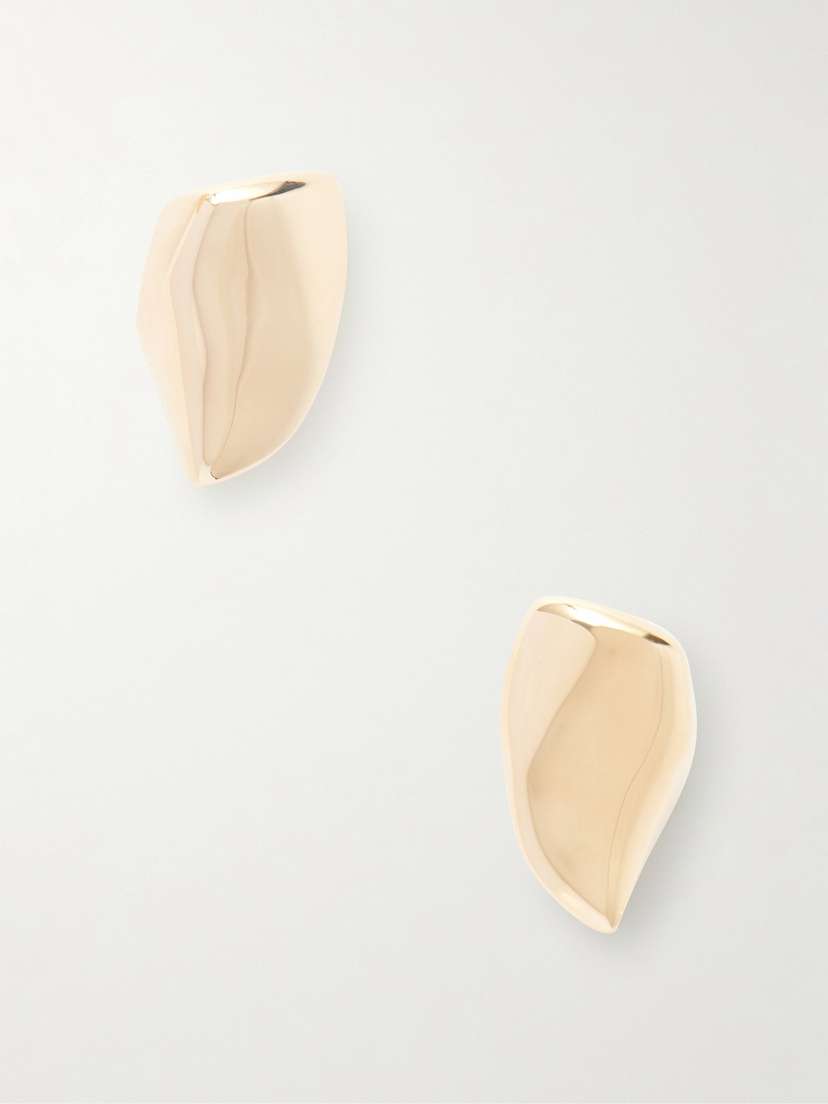 Bottega Veneta Prisma Gold-plated Sterling Silver Earrings