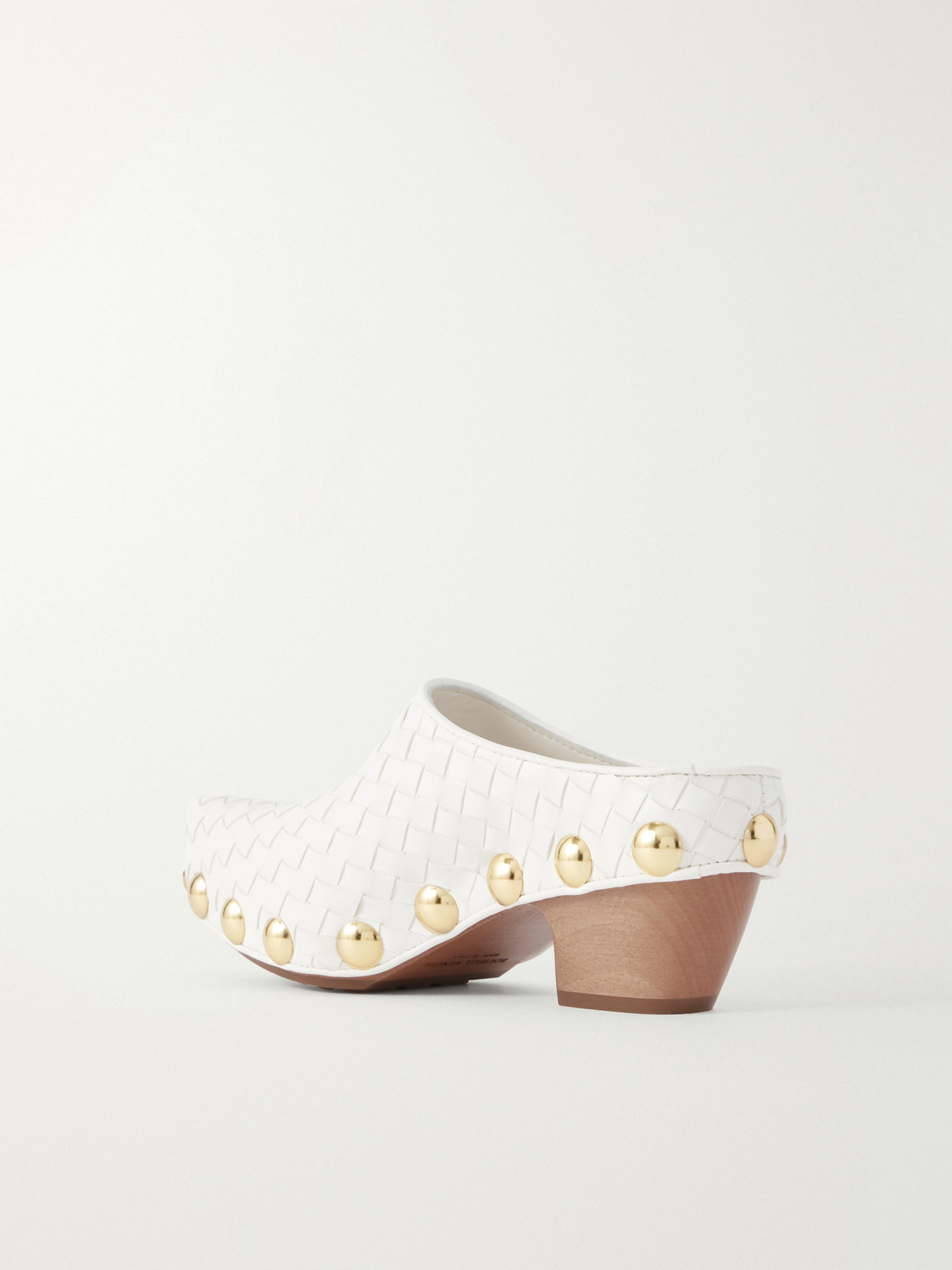 Gondola Studded Intrecciato Leather Clogs