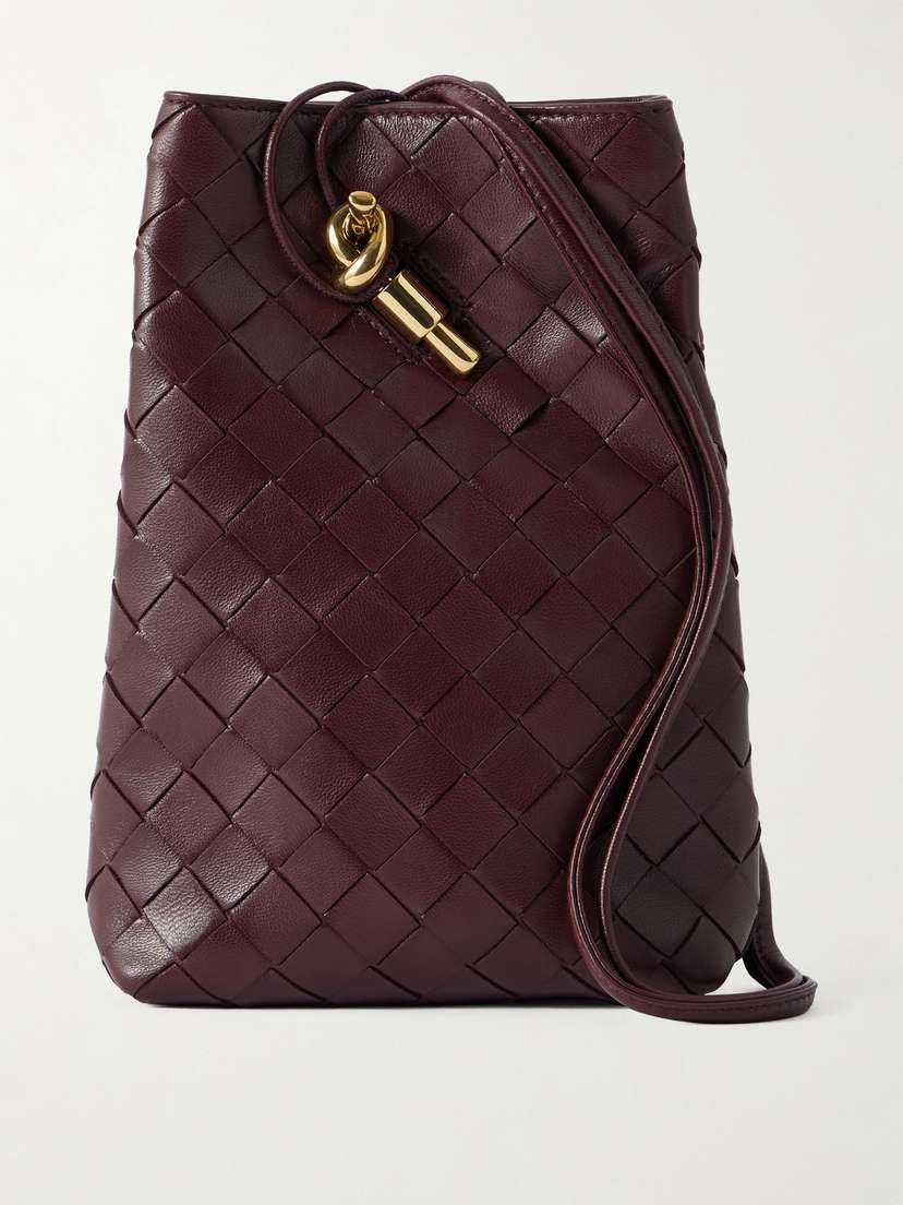 Bottega Veneta Andiamo Intrecciato Leather Phone Pouch