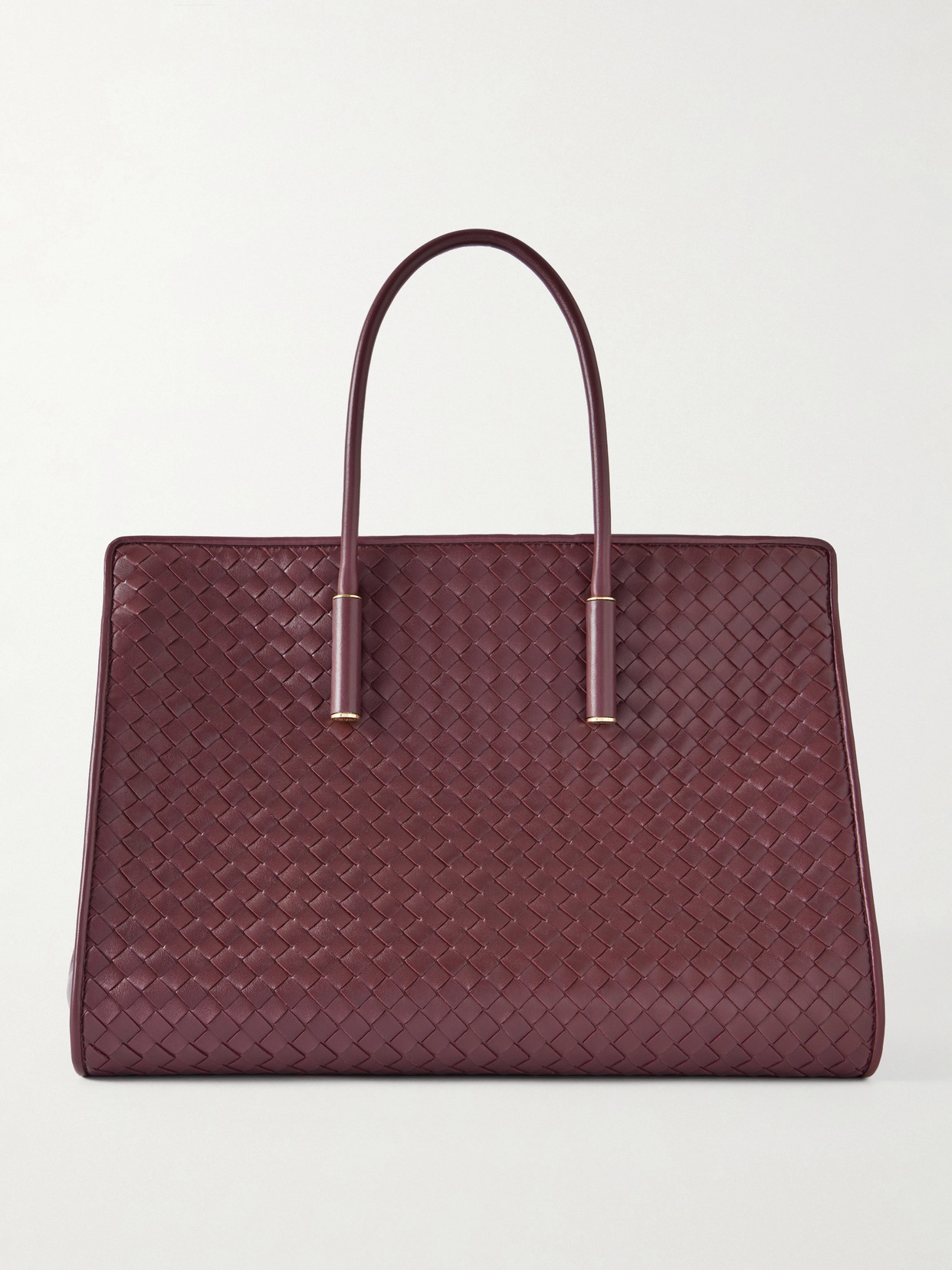 Bottega Veneta Barbara Intrecciato Leather Tote In Burgundy