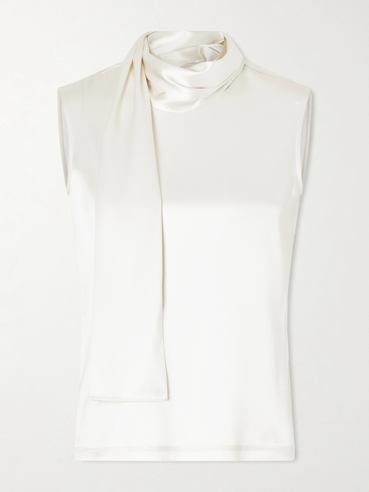 Tie-Detailed Stretch-Silk Top