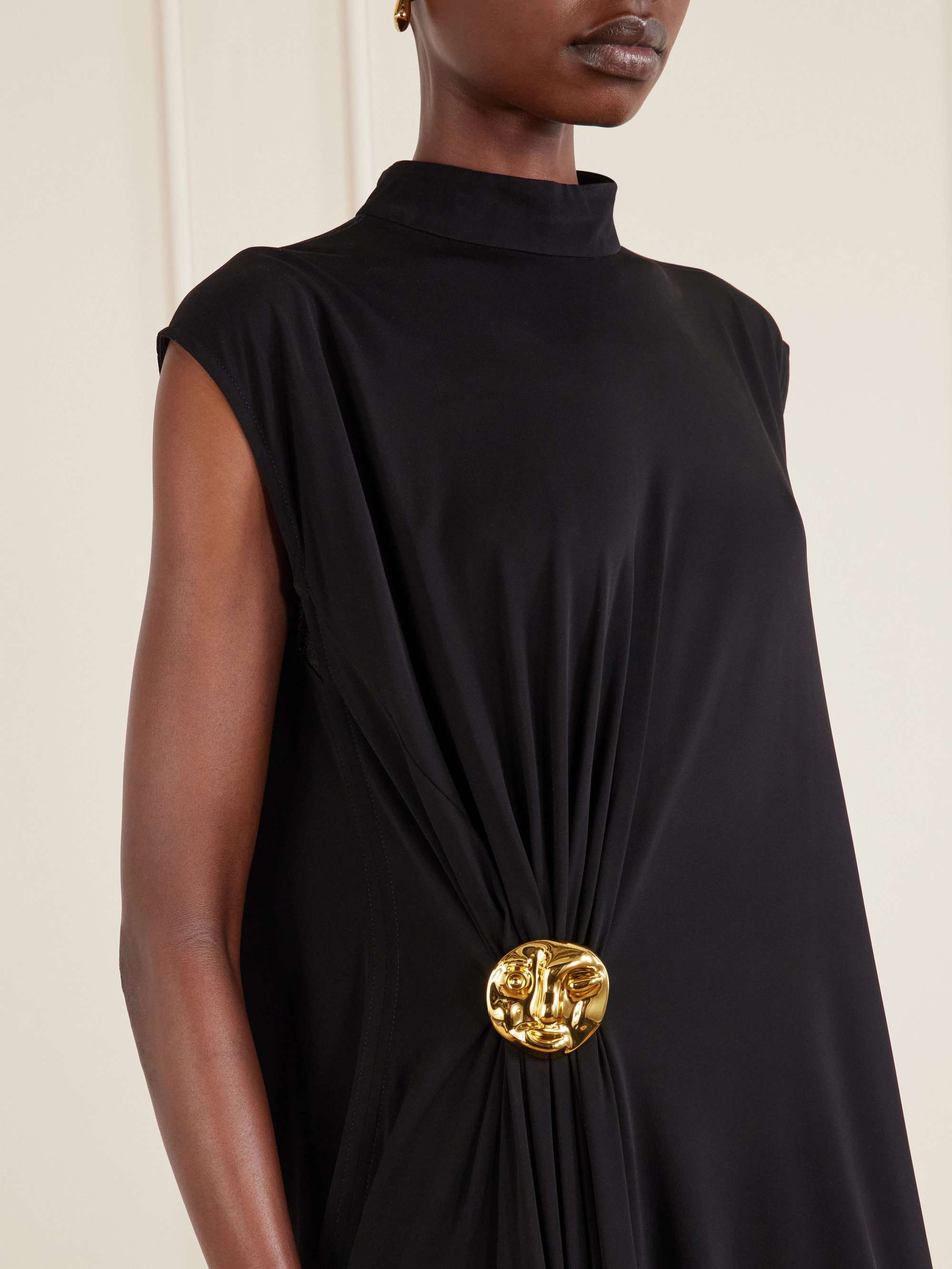 BOTTEGA VENETA Embellished jersey midi dress | NET-A-PORTER