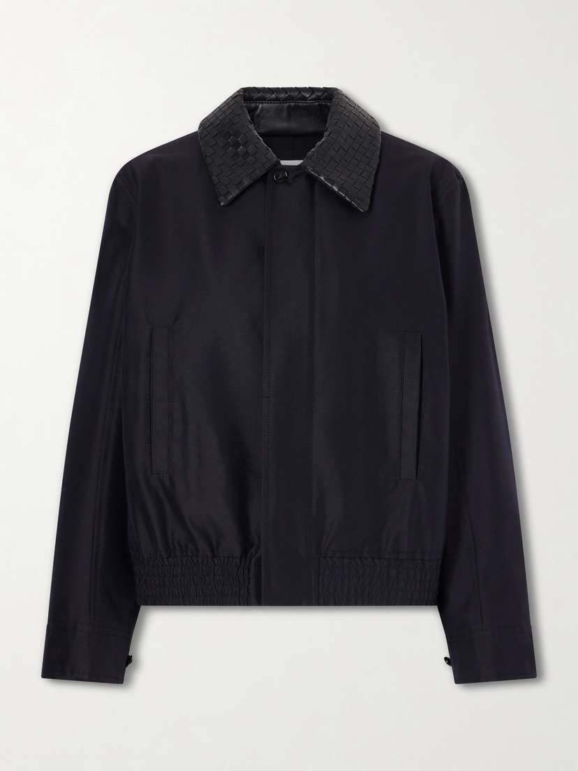 Bottega Veneta Intrecciato Leather-trimmed Canvas Jacket