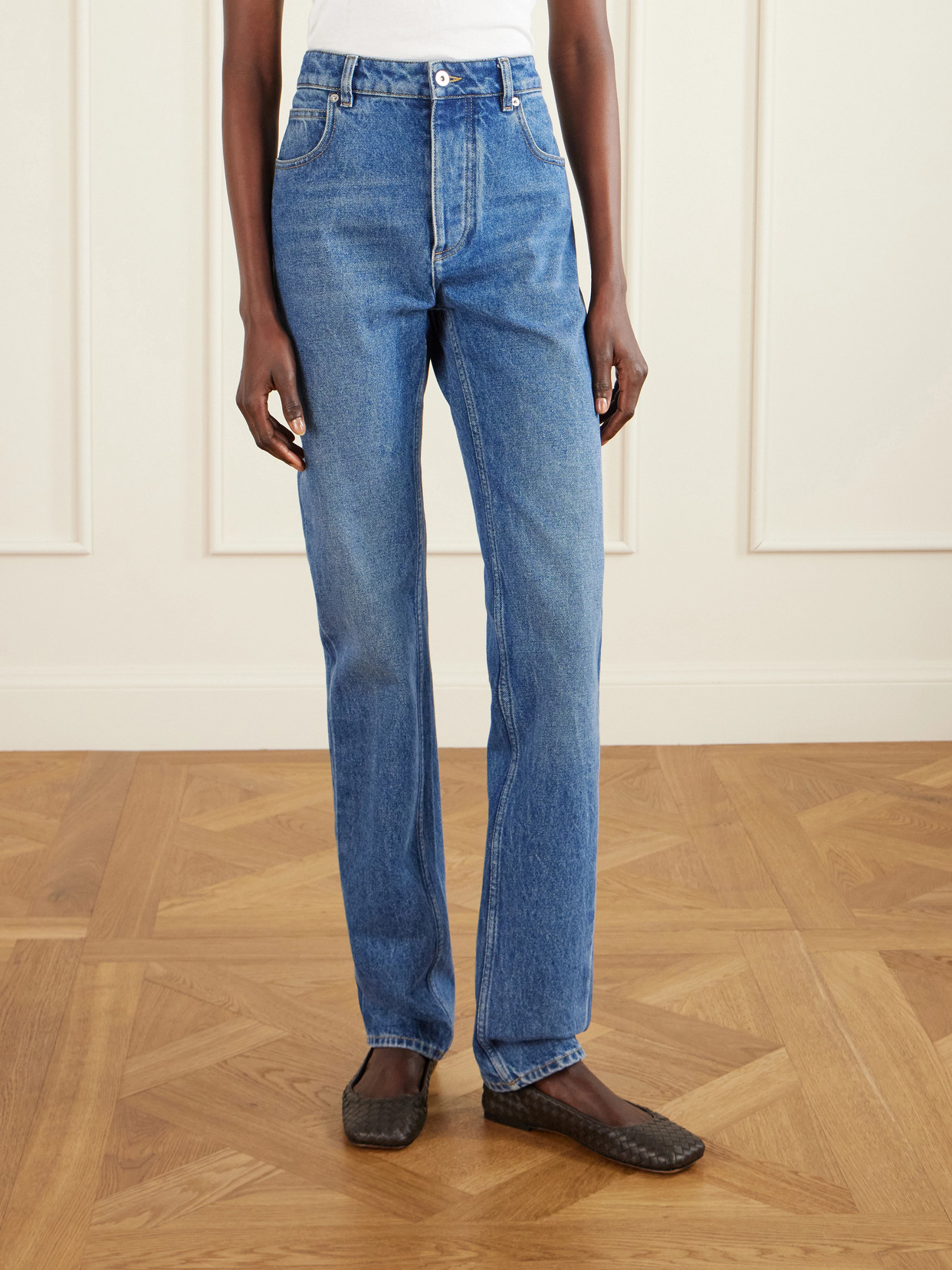 High-Rise Slim-Leg Jeans