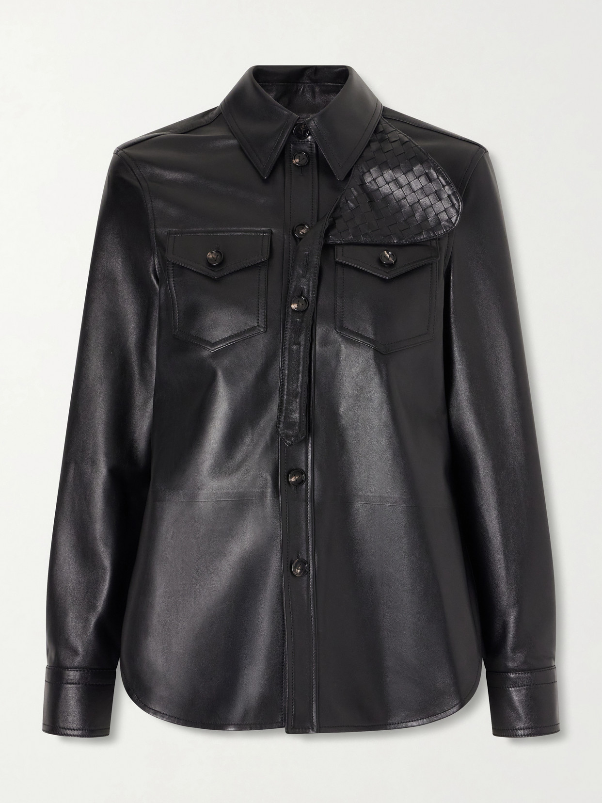Intrecciato-Trimmed Shirt