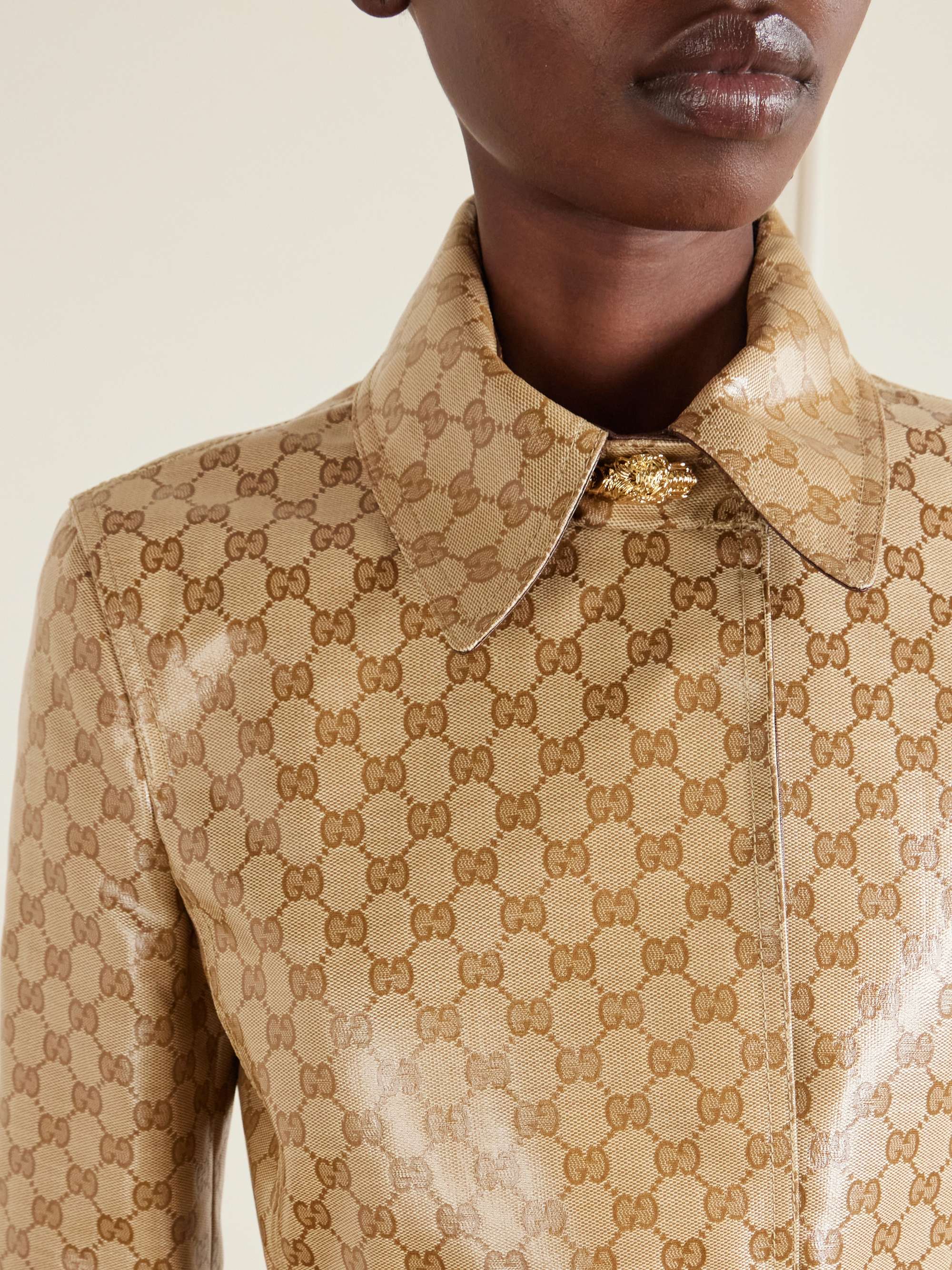 GUCCI Belted coated-canvas trench coat | NET-A-PORTER