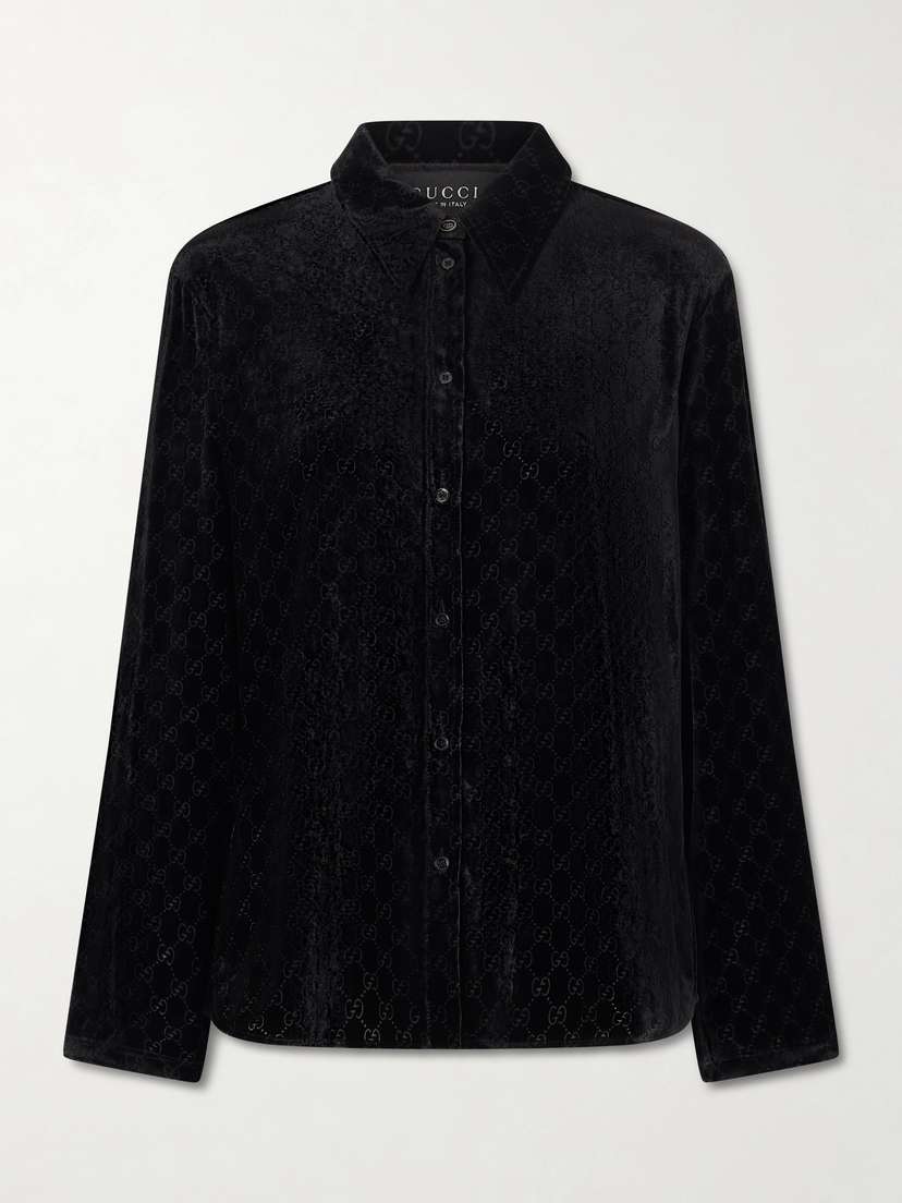 Gucci Devoré-velvet Shirt