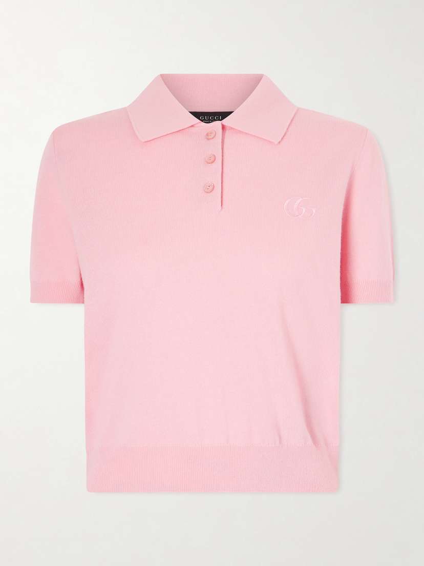 Gucci Embroidered Wool Polo Sweater
