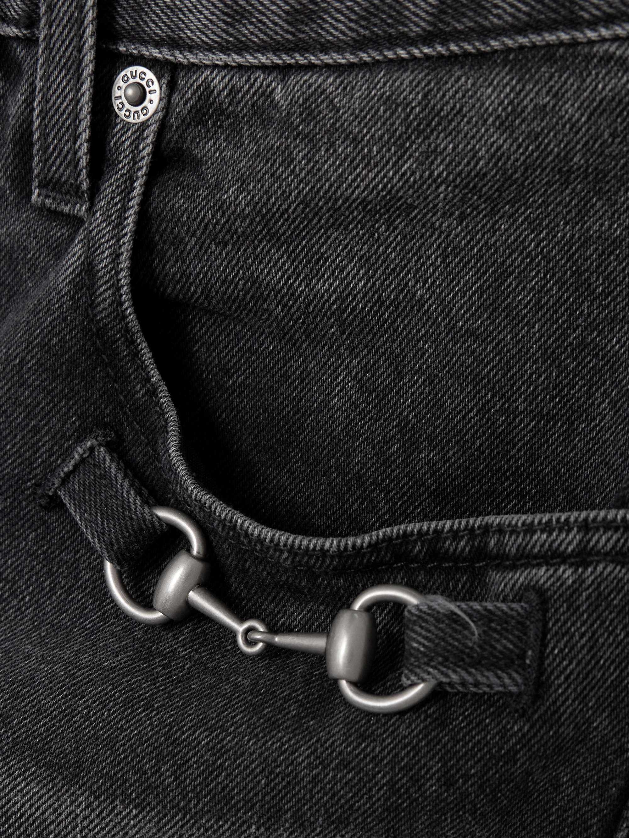 GUCCI Horsebit-detailed low-rise bootcut jeans | NET-A-PORTER