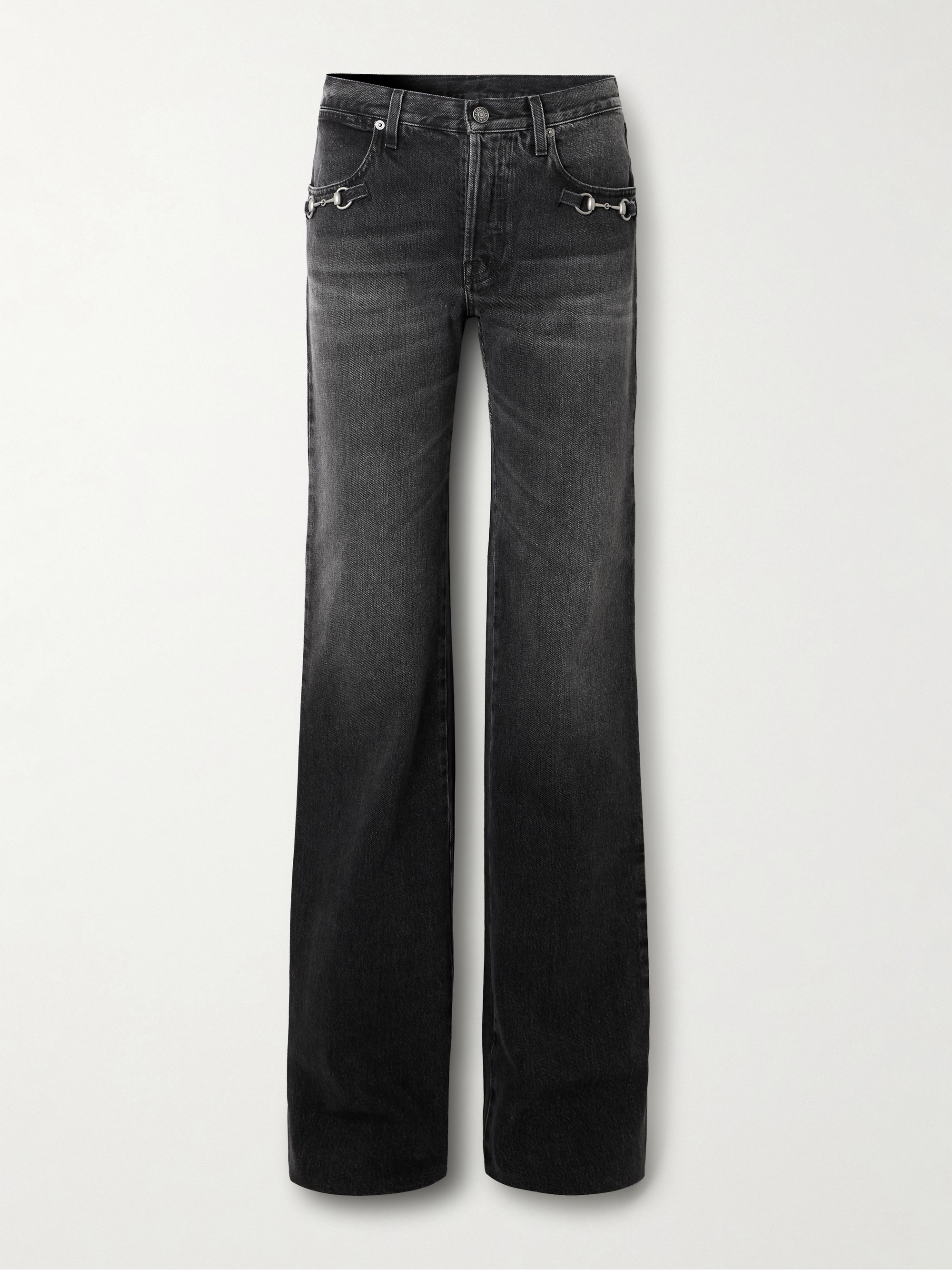 Gucci - Horsebit-detailed low-rise bootcut jeans | Plush