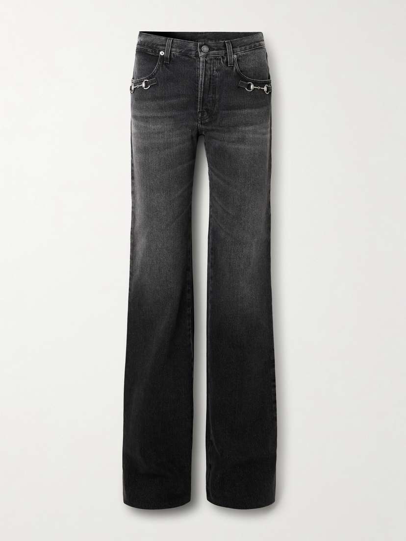 Gucci Horsebit-detailed Low-rise Bootcut Jeans