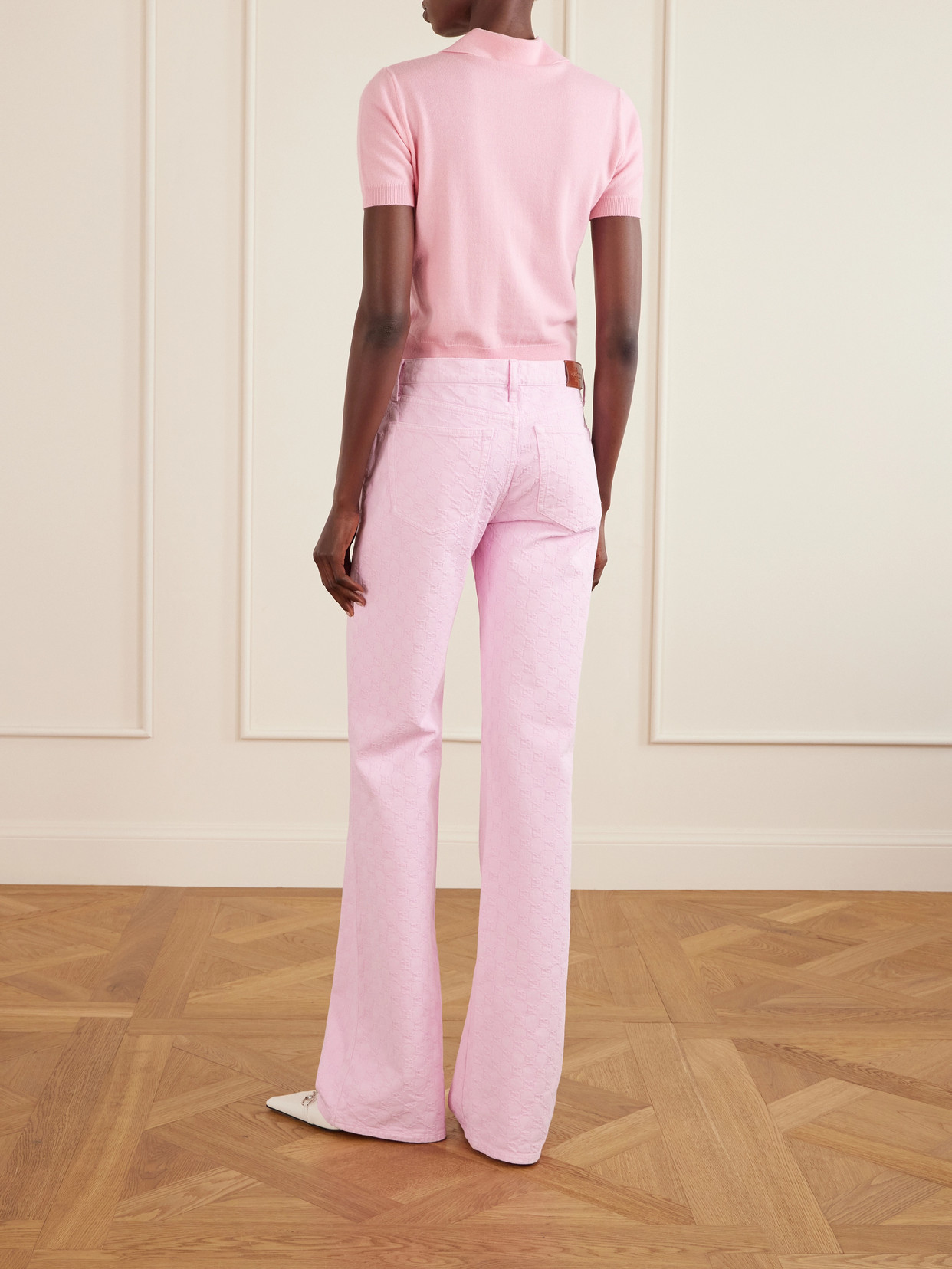 GG Logo-Jacquard Low-Rise Straight-Leg Jeans